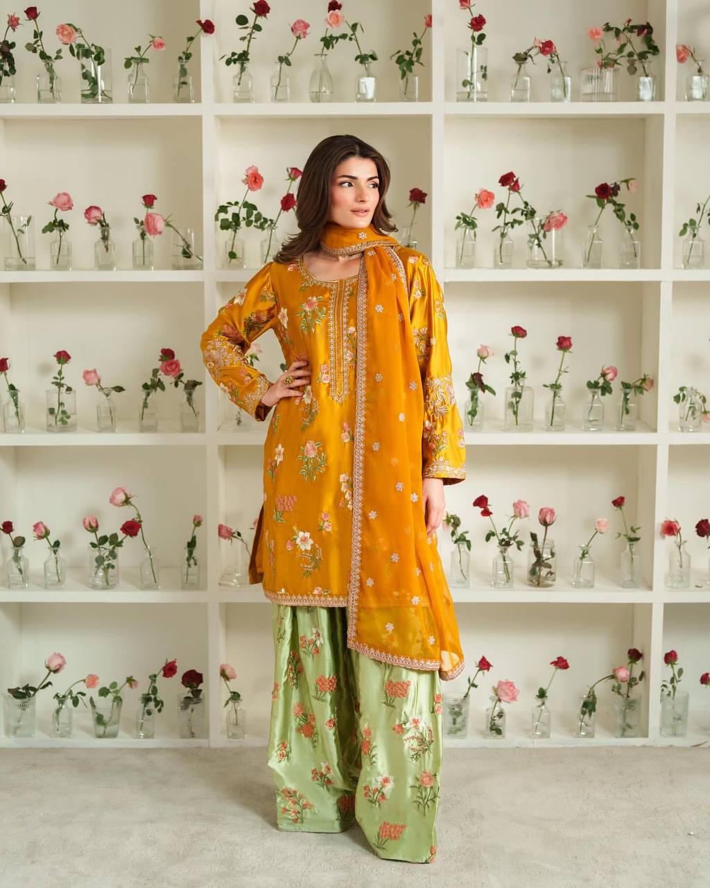 Noor-e-Zard – Embroidered Mustard Elegance