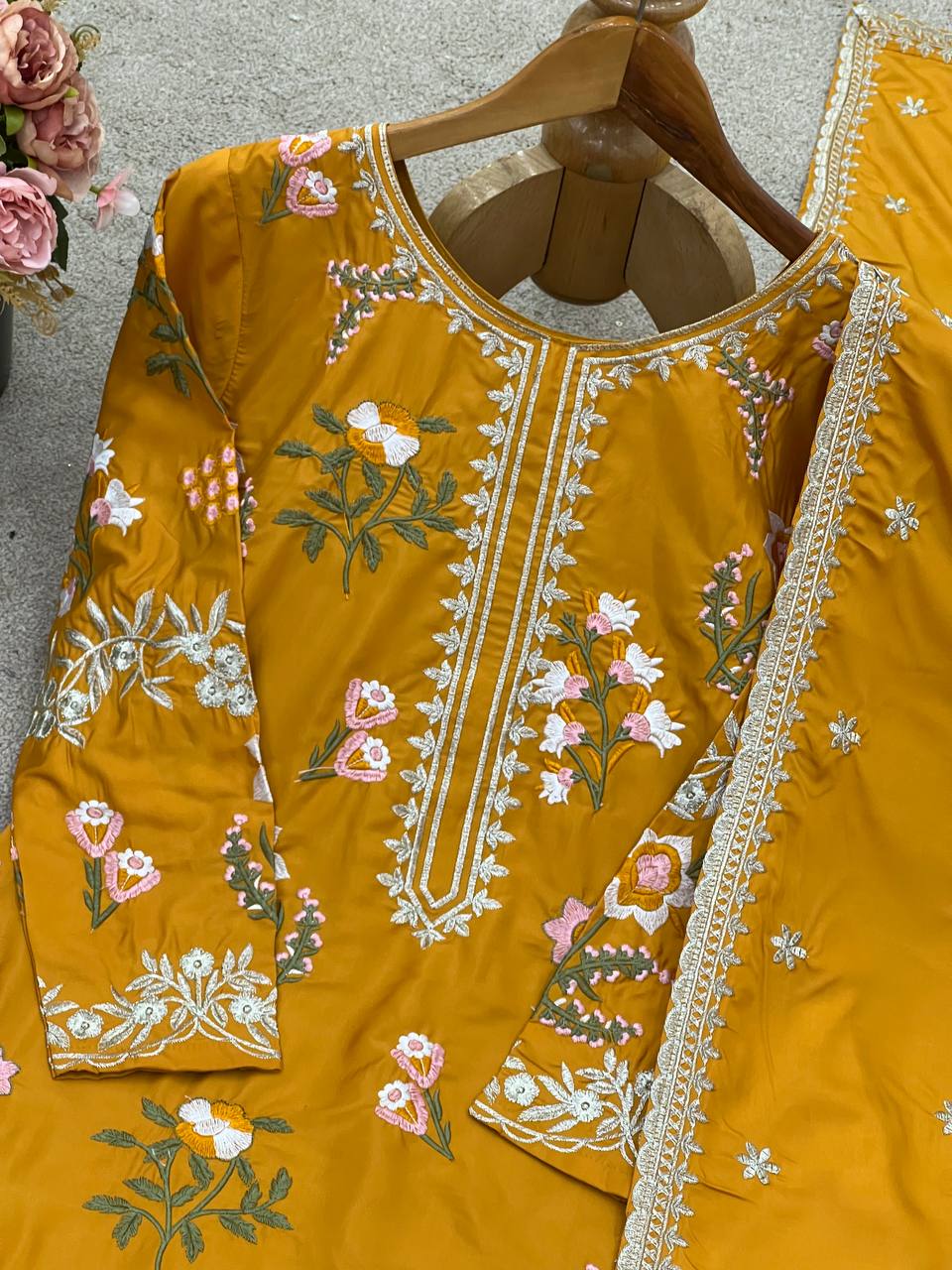 Noor-e-Zard – Embroidered Mustard Elegance