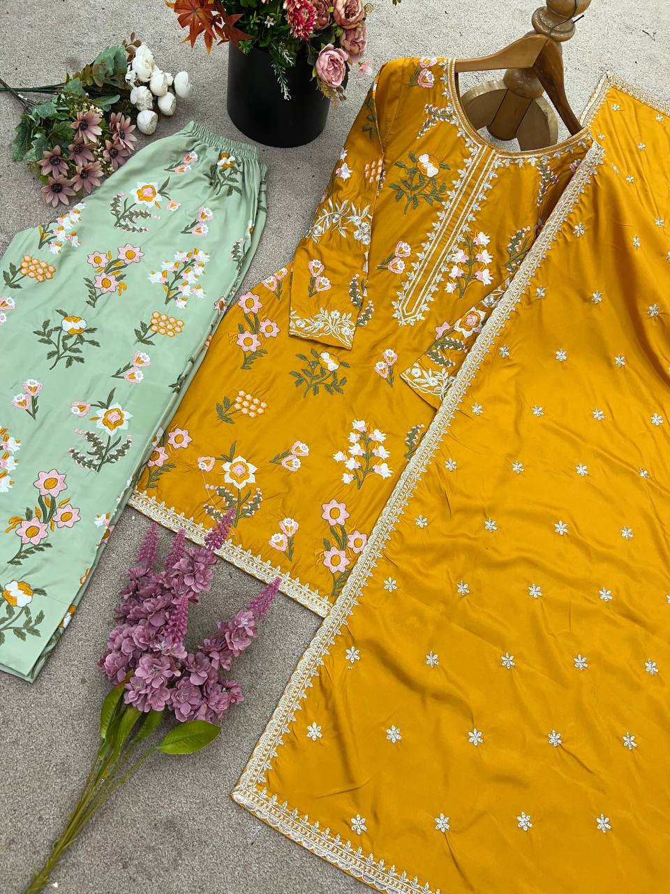 Noor-e-Zard – Embroidered Mustard Elegance