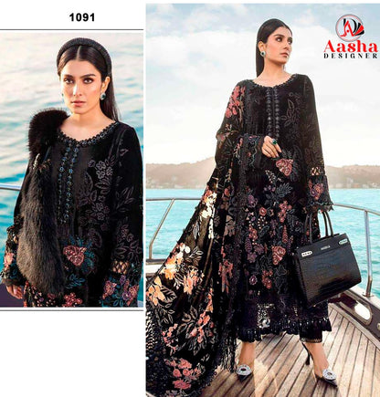 Ibtisam Velvet – Soft, rich velvet with elegant embroidery