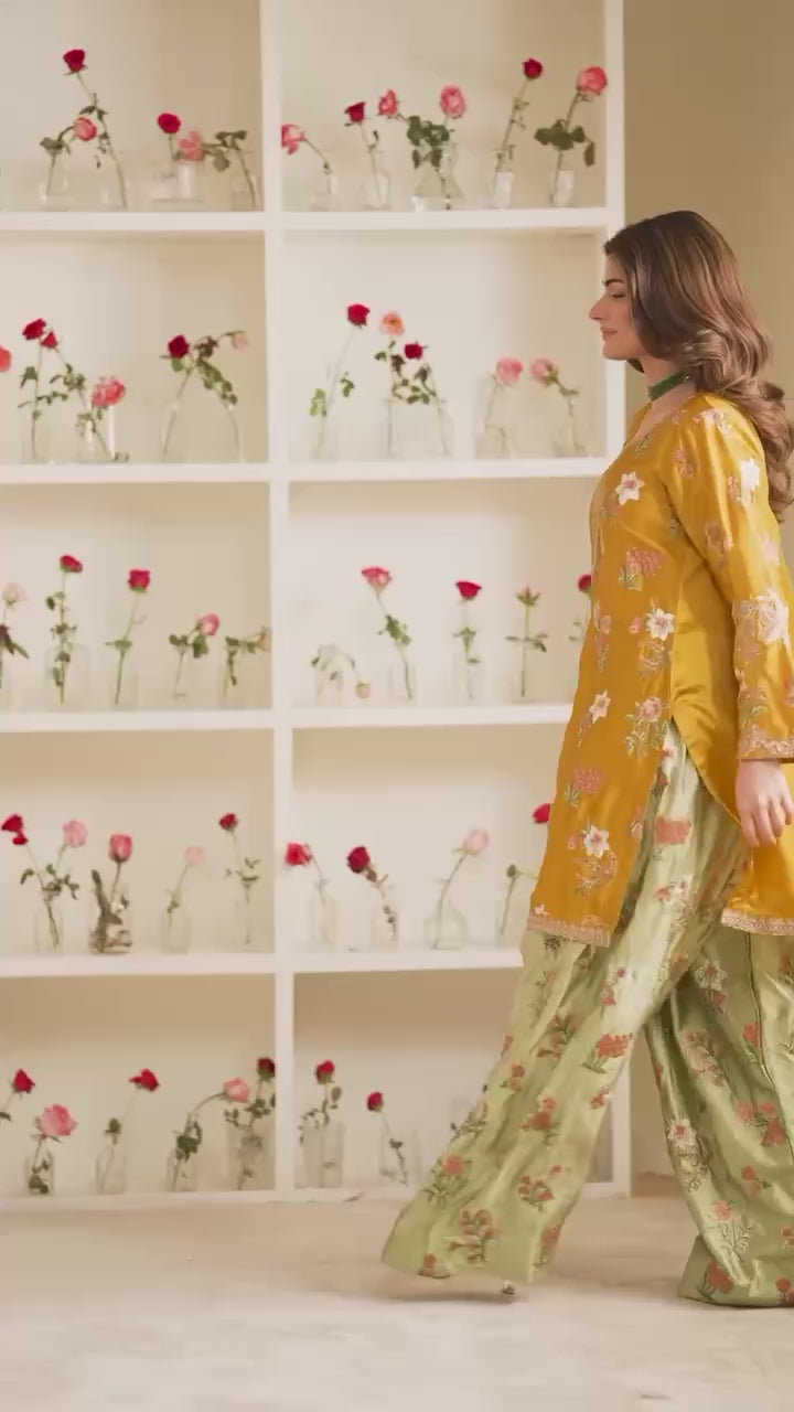 Noor-e-Zard – Embroidered Mustard Elegance